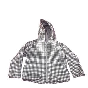Kelly's Kids REVERSIBLE Hooded Jacket Gray Gingham /Corduroy Zip Hoodie Size 4-5